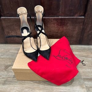 CHRISTIAN LOUBOUITIN MARLENAROCK 100 VEAU VELOURS BLK 41